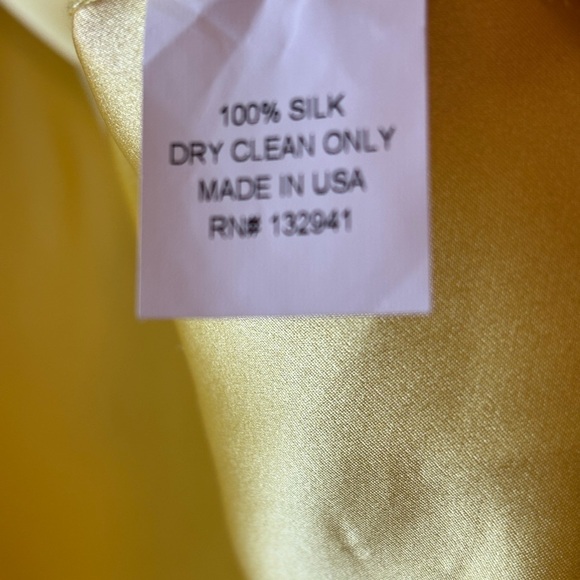 Amanda Uprichard Women’s 100% Silk Mini Dress Yellow Ruffled Cocktail Med NWT - Picture 3 of 10
